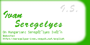 ivan seregelyes business card